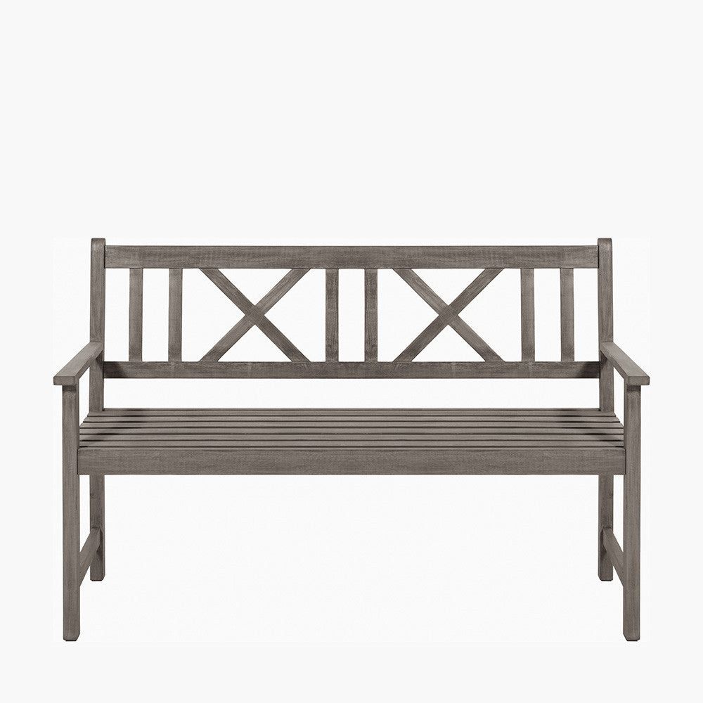 Cambridge Antique Grey Outdoor 3 Seater Acacia Wood Bench
